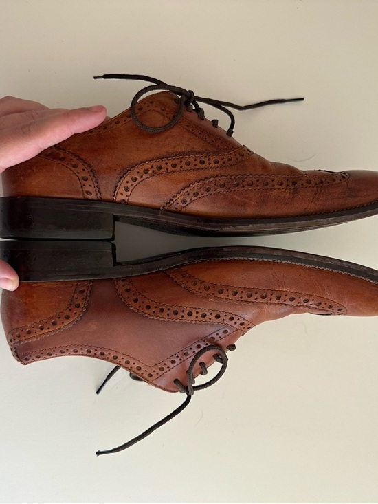 Cole Haan brown leather brogued wingtip oxford dress shoes main image 4